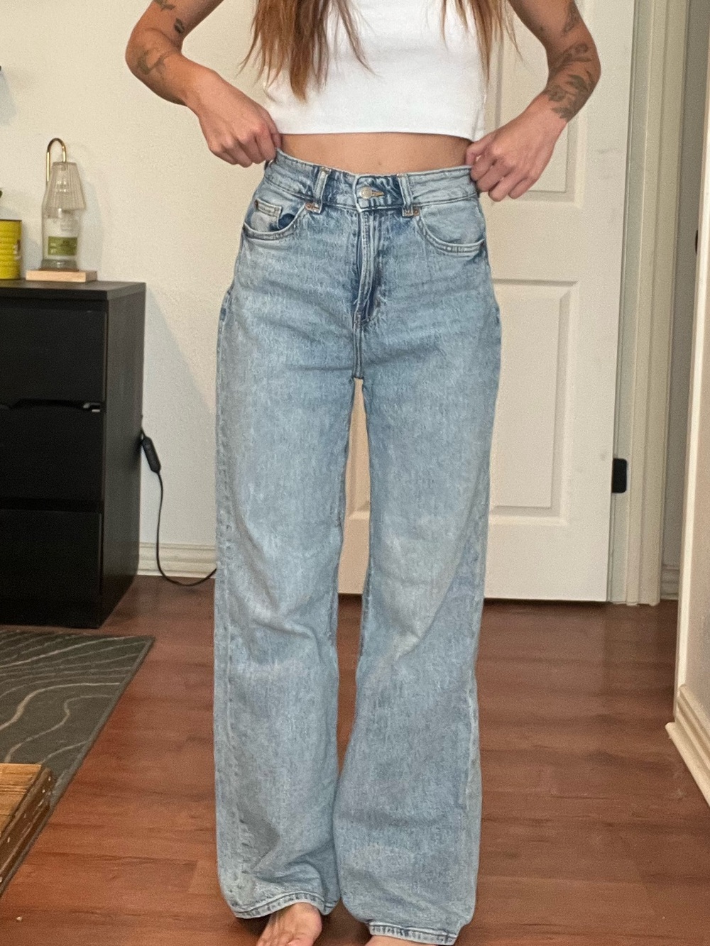 H&M Light Blue Wide Leg Jeans